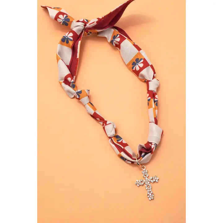 Handcrafted Scarf Interchangeable Charm Necklace