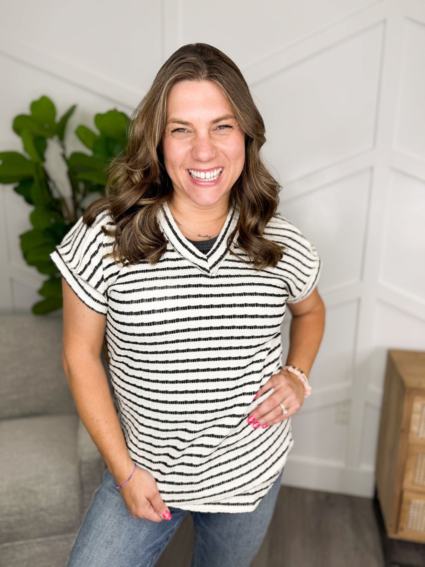 Reg/Plus- Striped Bliss Top