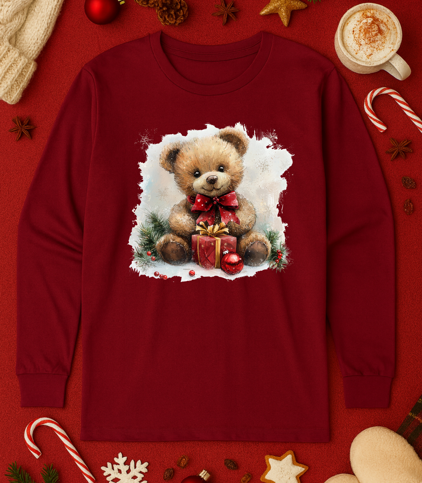 Bear With Present Graphic Top (4 Shirt Options)