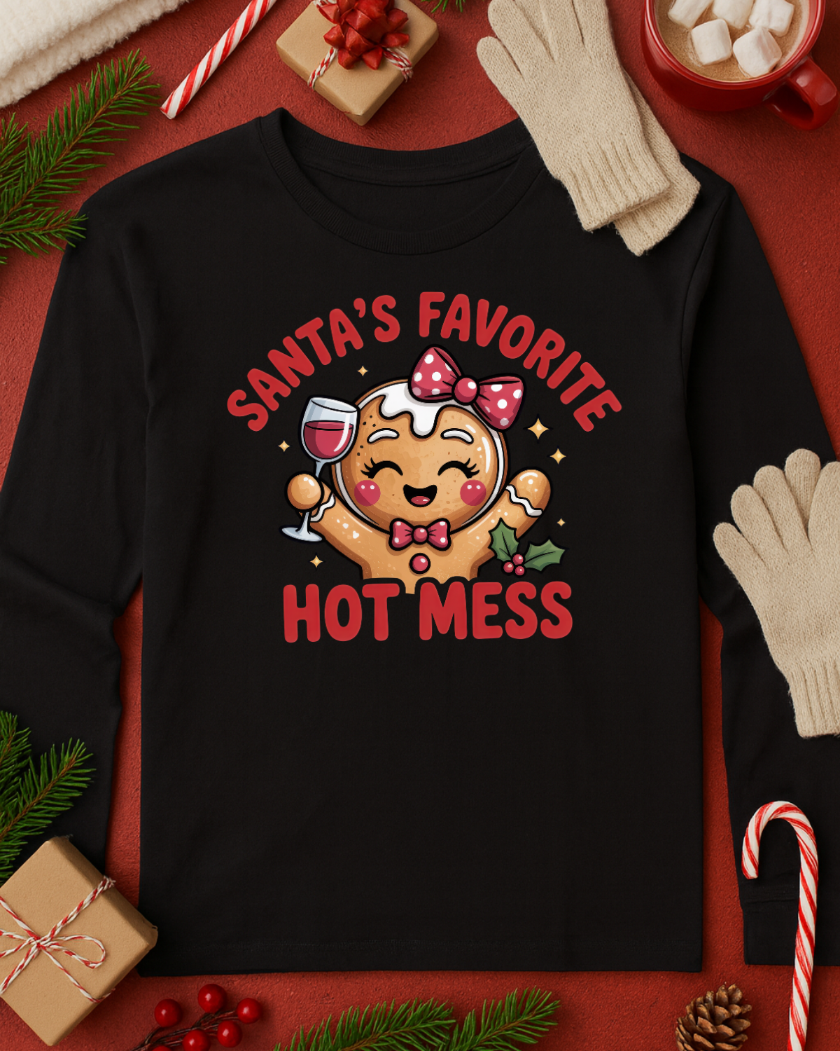 Santa's Favorite Hot Mess Graphic Top (4 Shirt Options)