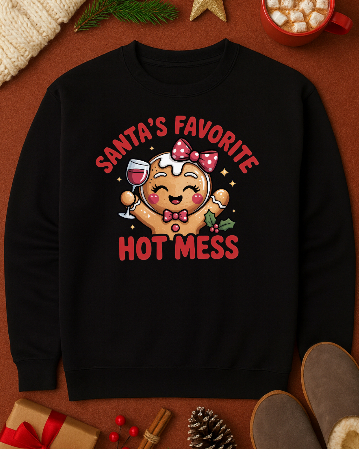 Santa's Favorite Hot Mess Graphic Top (4 Shirt Options)