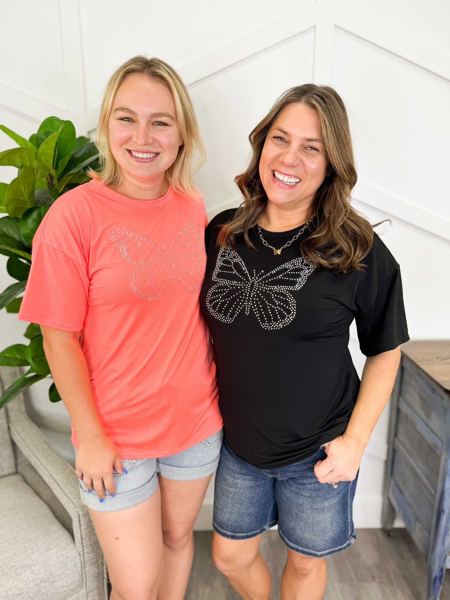 Reg/Plus-Butterfly Rhinestone Tee