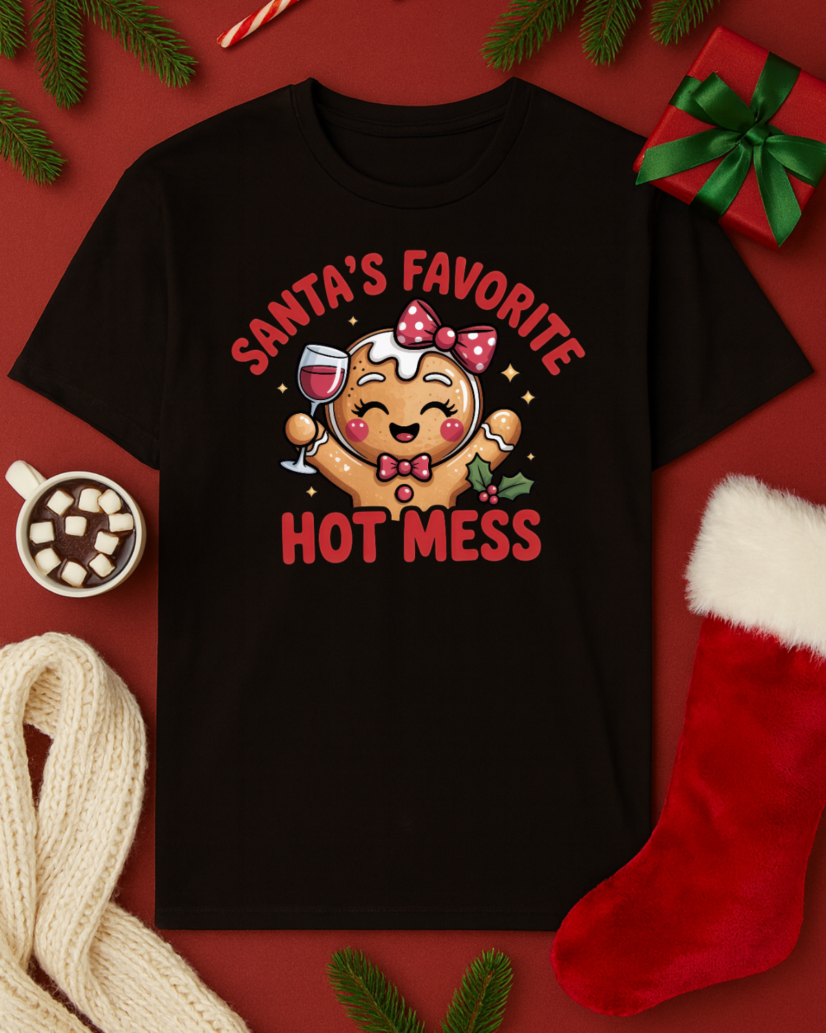 Santa's Favorite Hot Mess Graphic Top (4 Shirt Options)