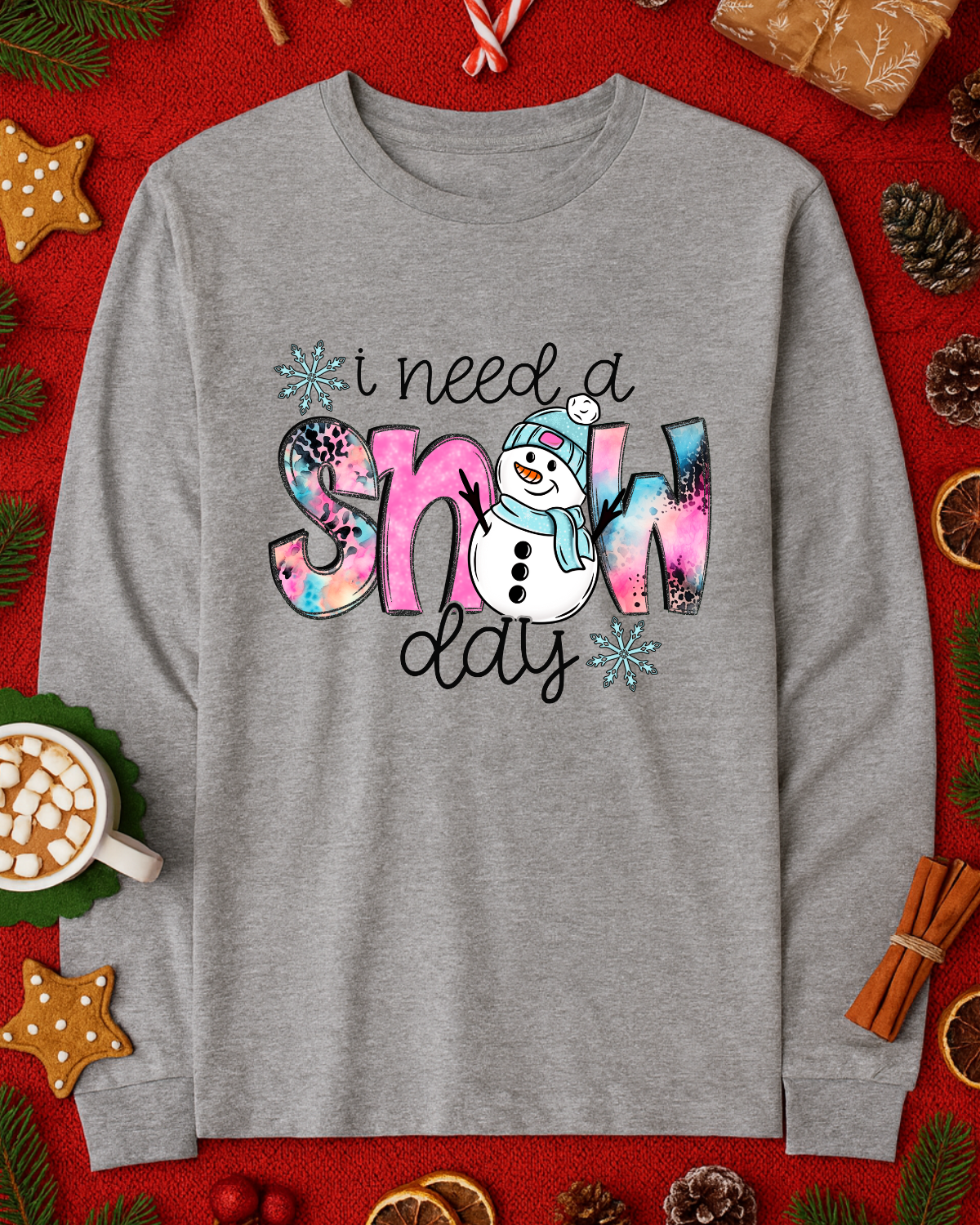 Snow Day Graphic Top (4 Shirt Options)