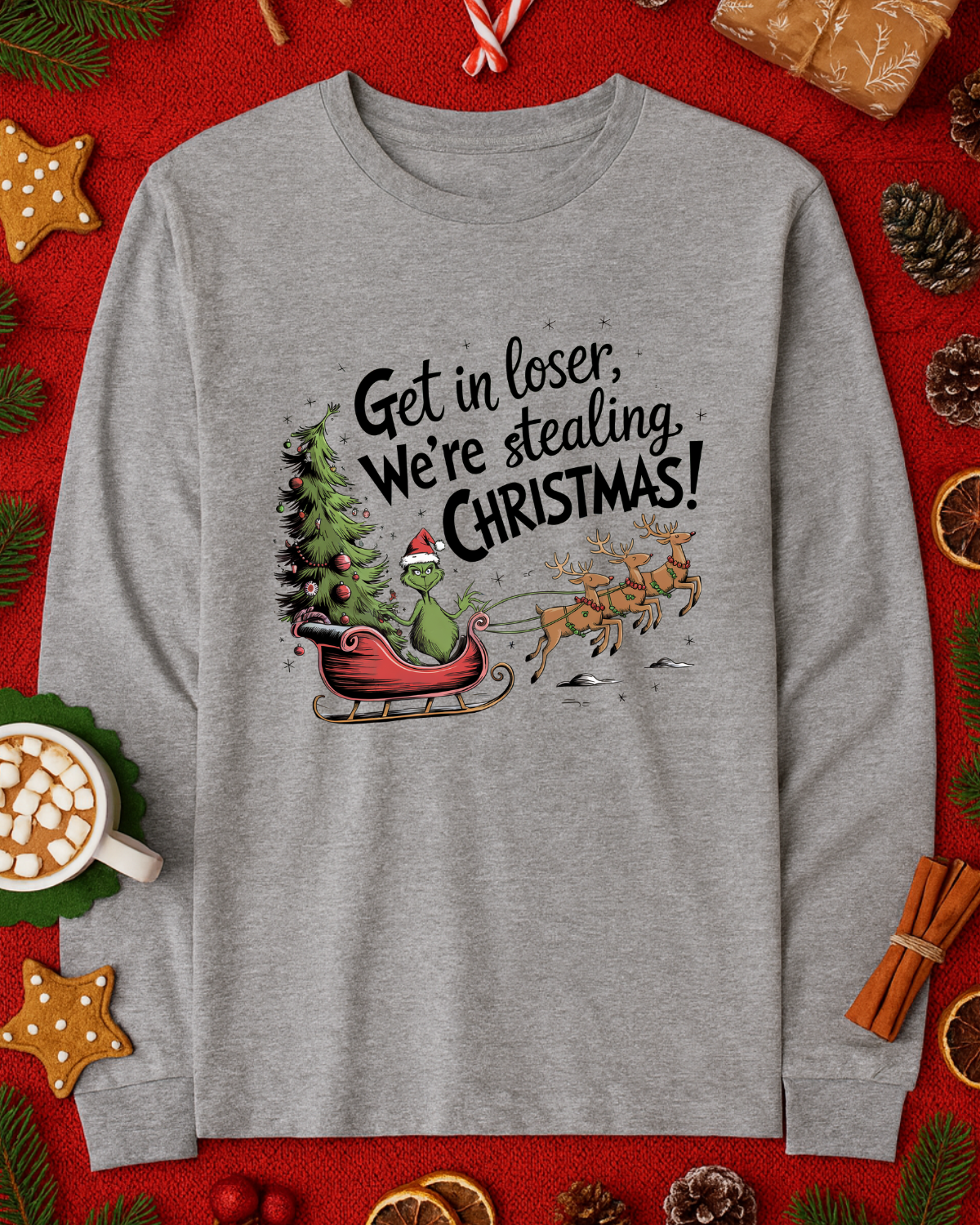 Get in Loser Christmas Graphic Top (4 Shirt Options)