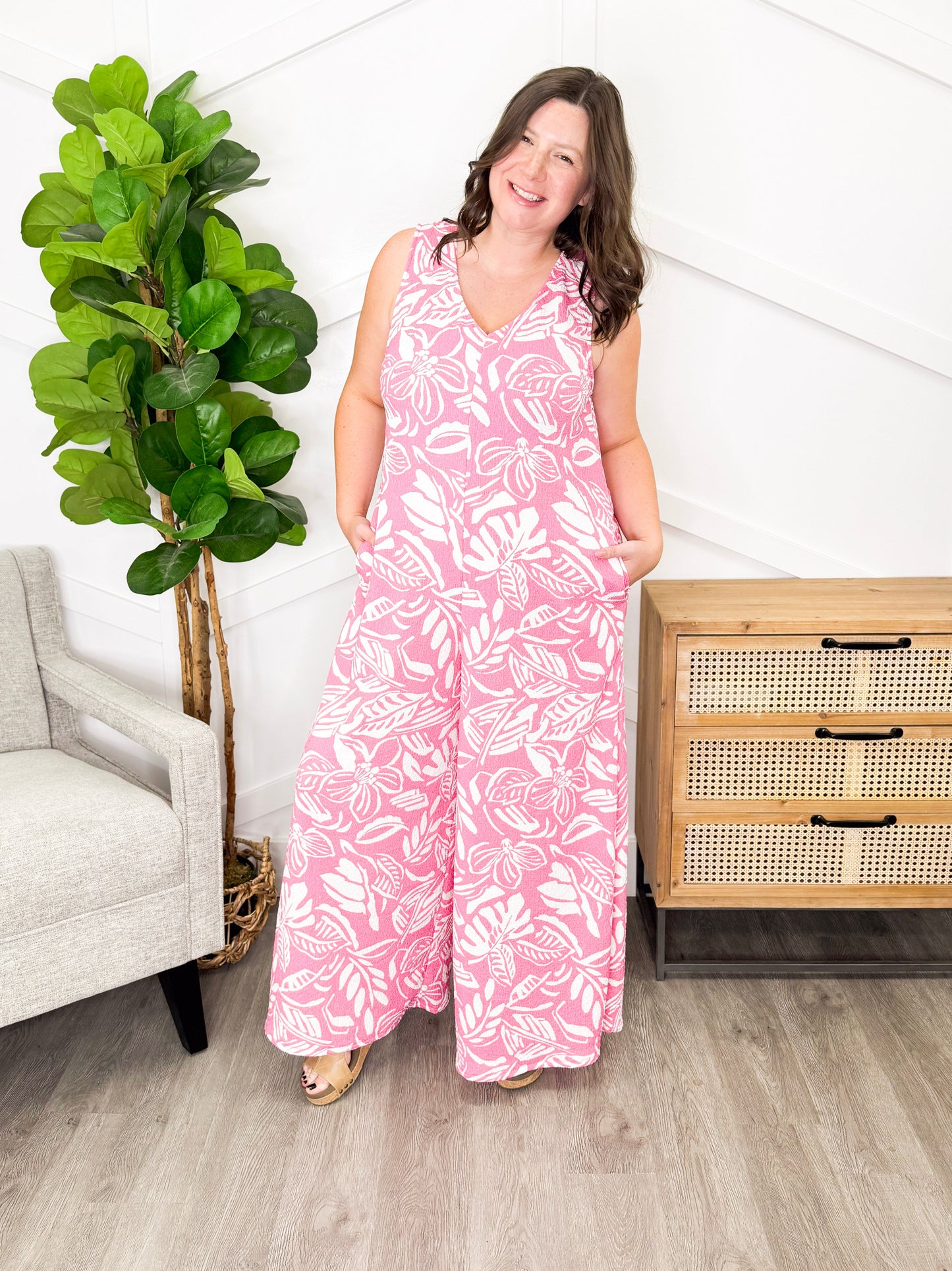 Reg/Plus-Tropical Potential Jumpsuit