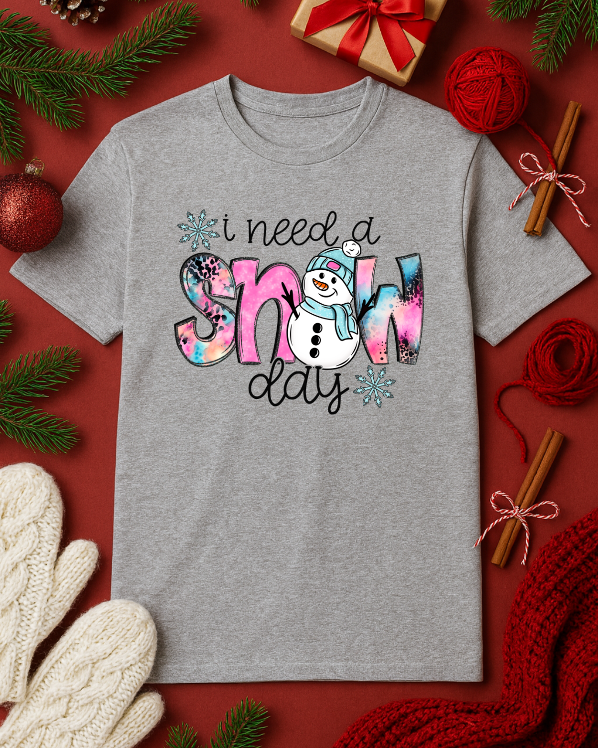 Snow Day Graphic Top (4 Shirt Options)