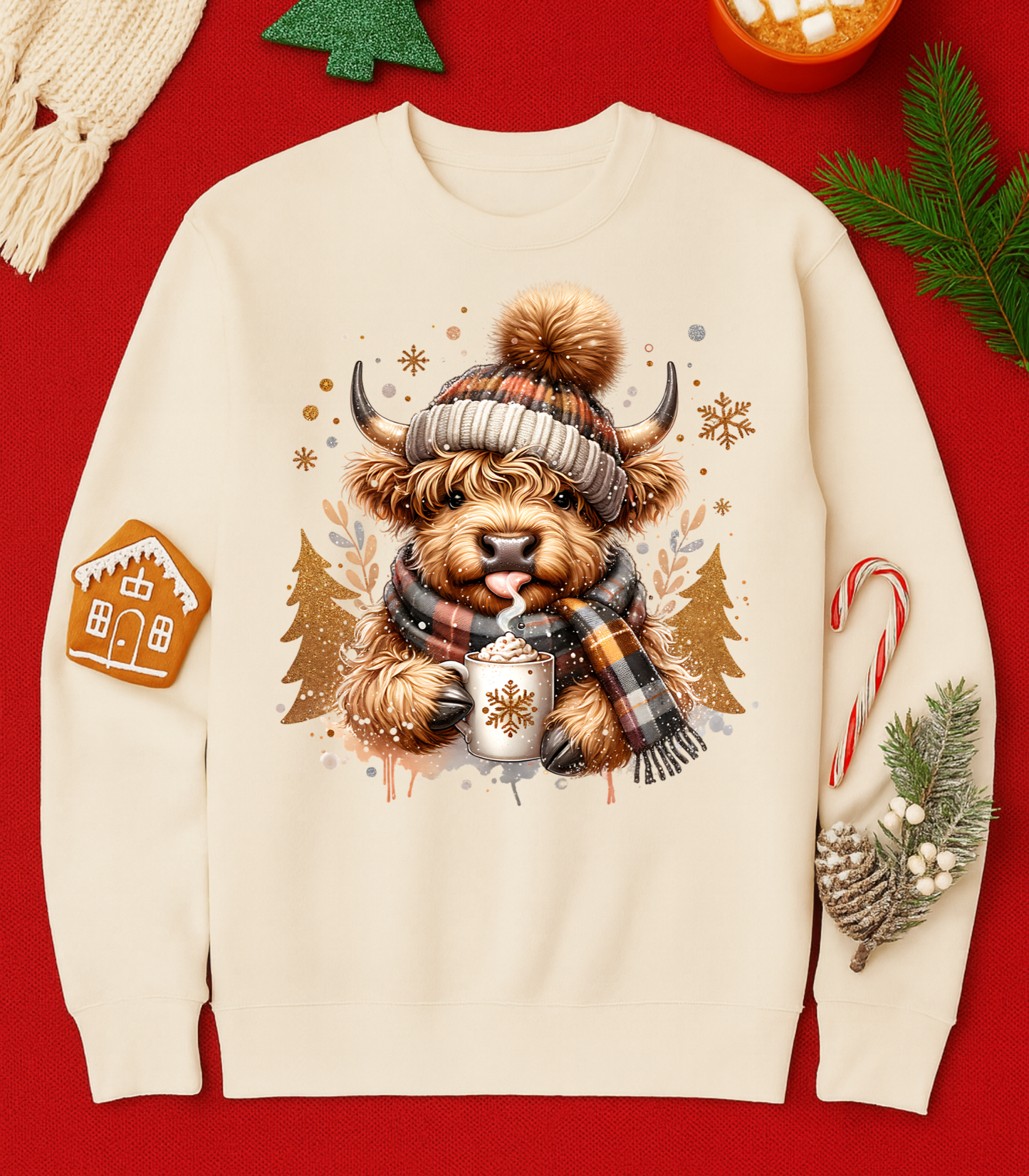 Winter Highland Cow Tee (4 Shirt Options)