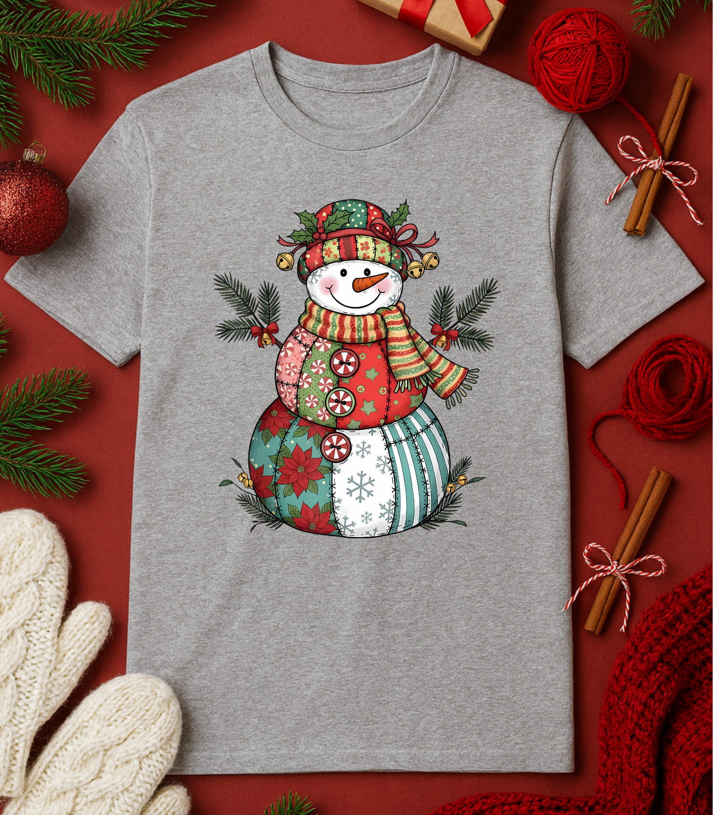 Winter Patterned Snowman Tee (4 Shirt Options)