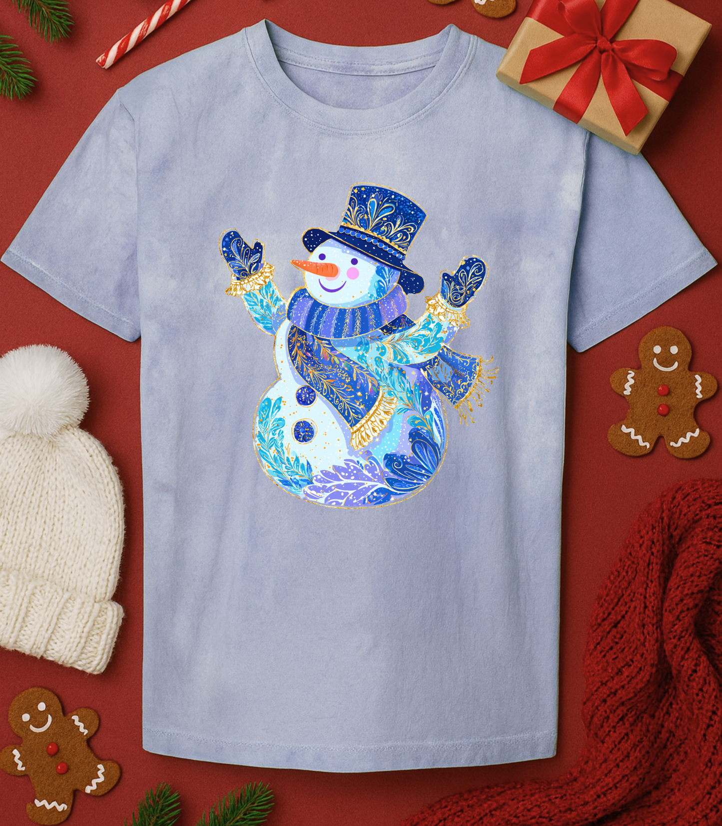 Blue Snowman Tee (4 Shirt Options)