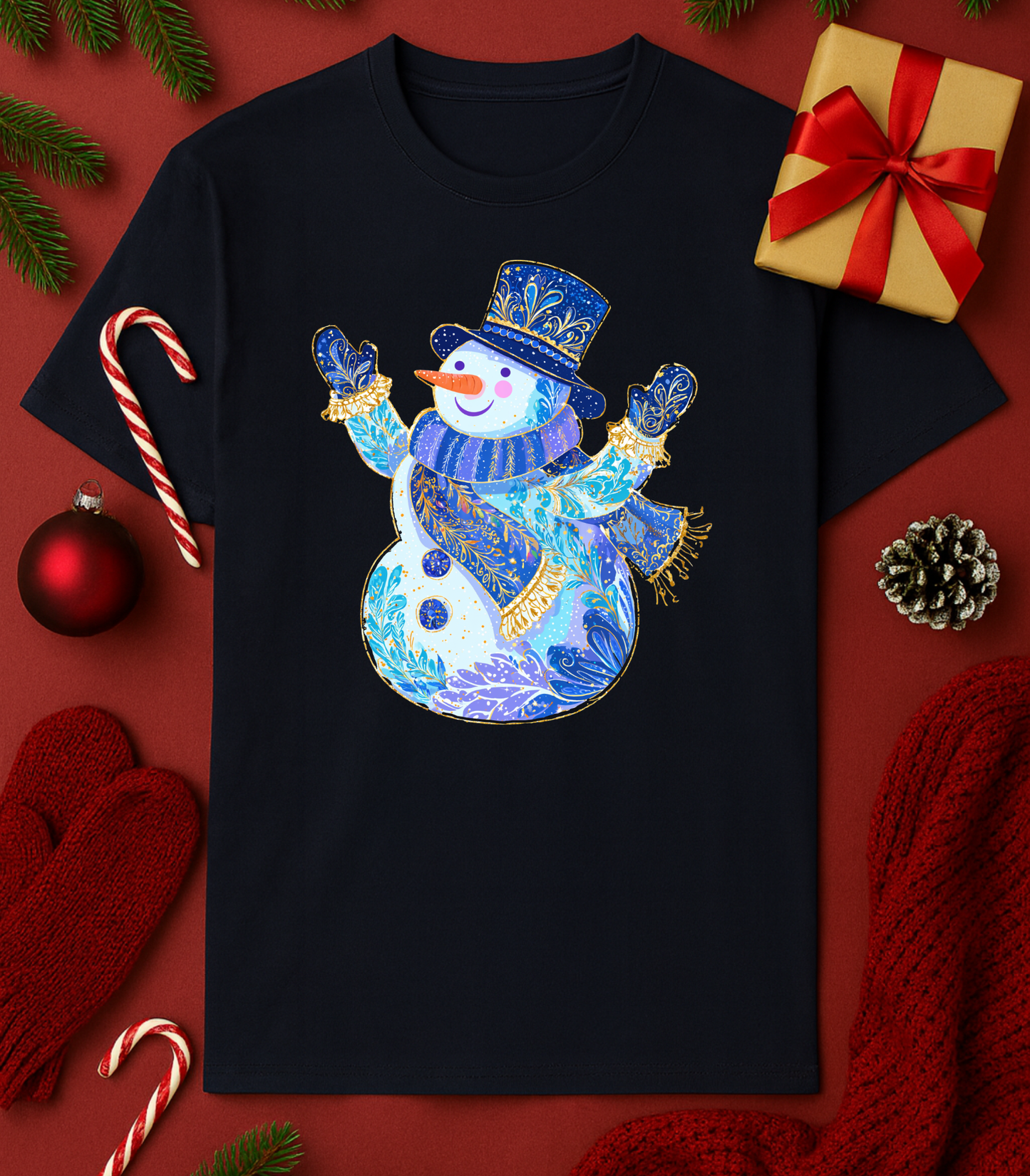 Blue Snowman Tee (4 Shirt Options)