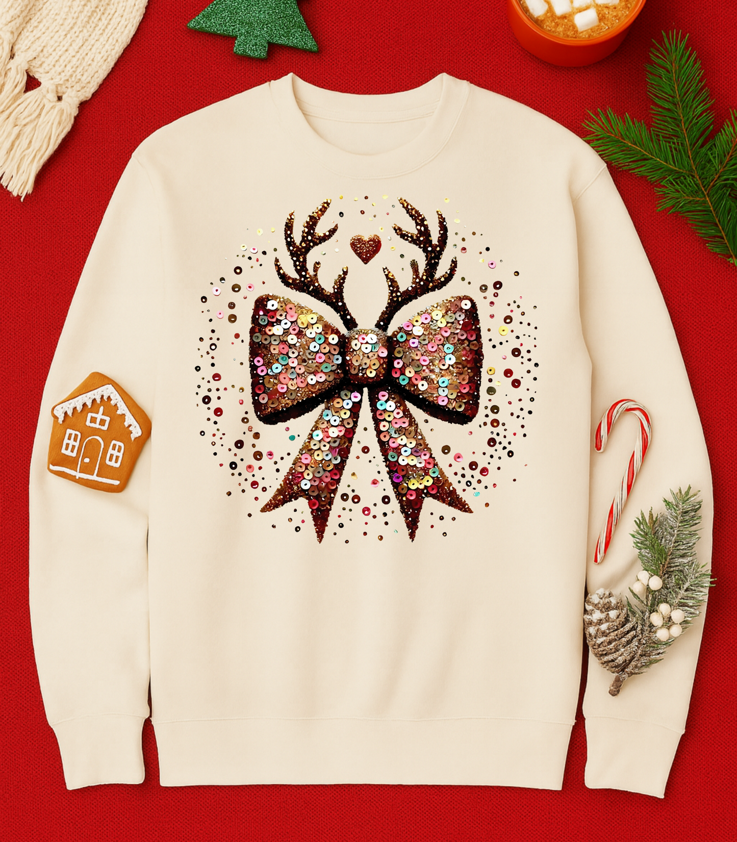 Reindeer Bow Tee (4 Shirt Options)