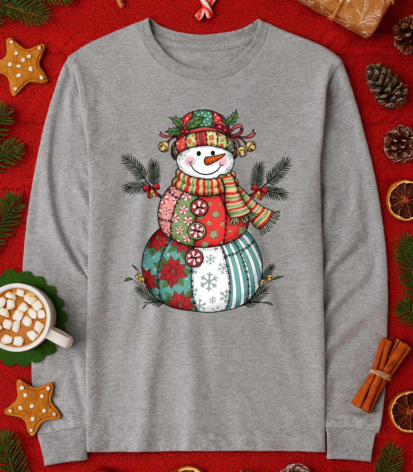 Winter Patterned Snowman Tee (4 Shirt Options)