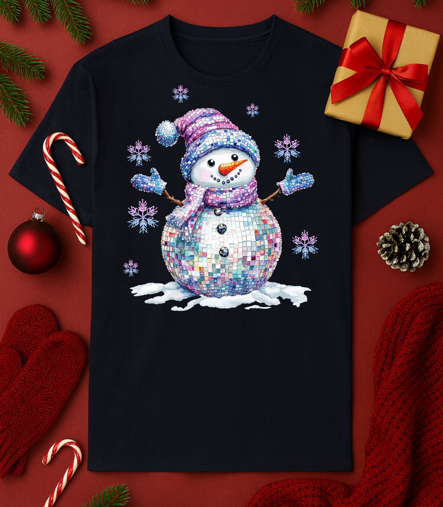 Disco Snowman Tee (4 Shirt Options)