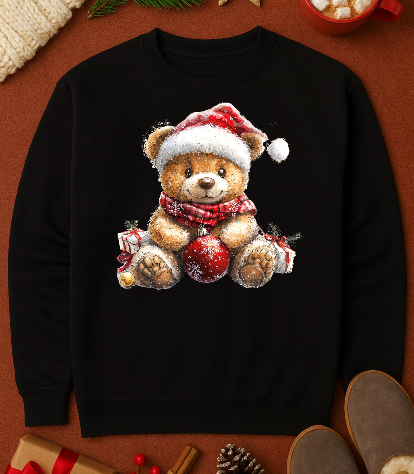 Bear With Ornaments Graphic Top (4 Shirt Options)