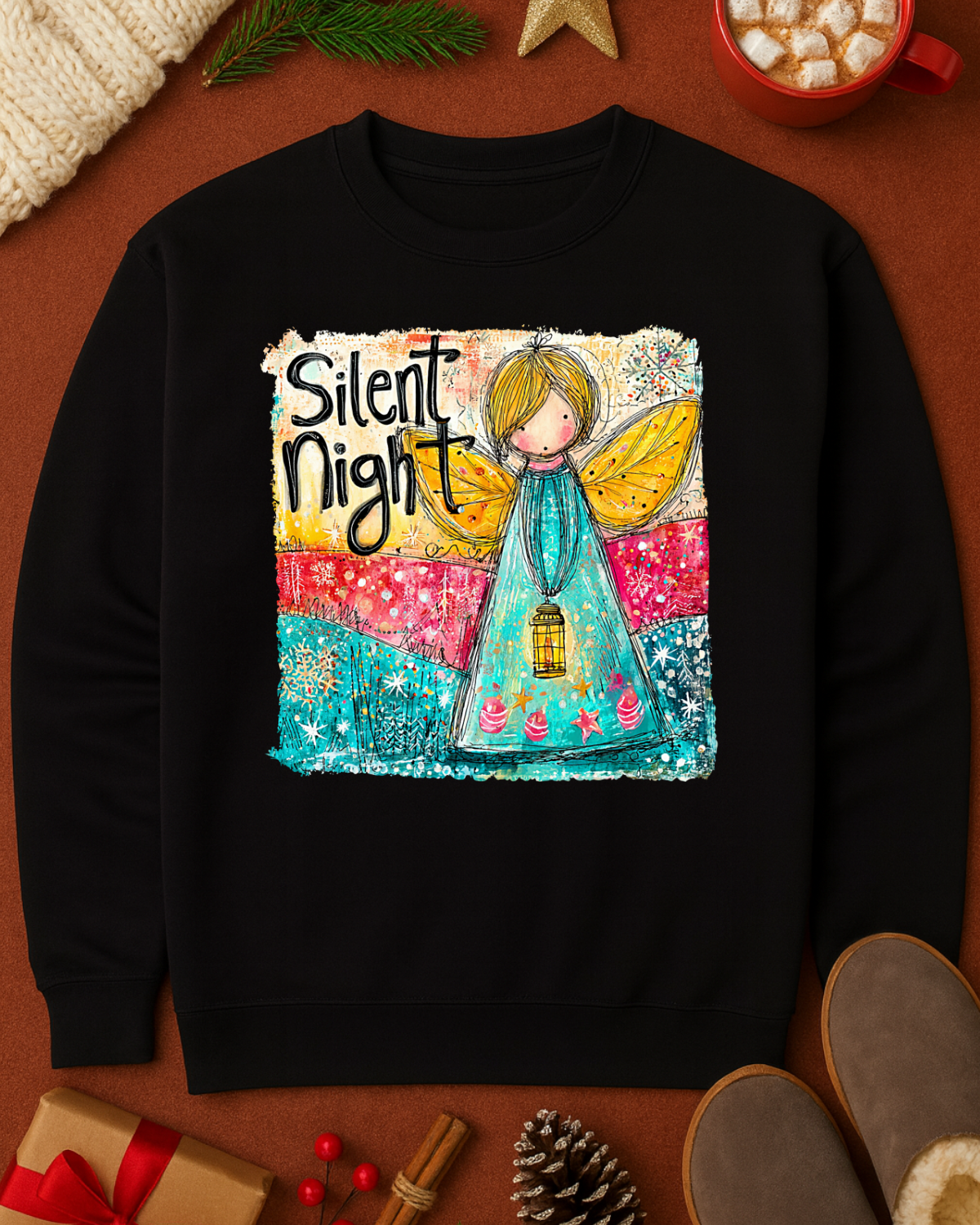 Silent Night Angel Graphic Top (4 Shirt Options)