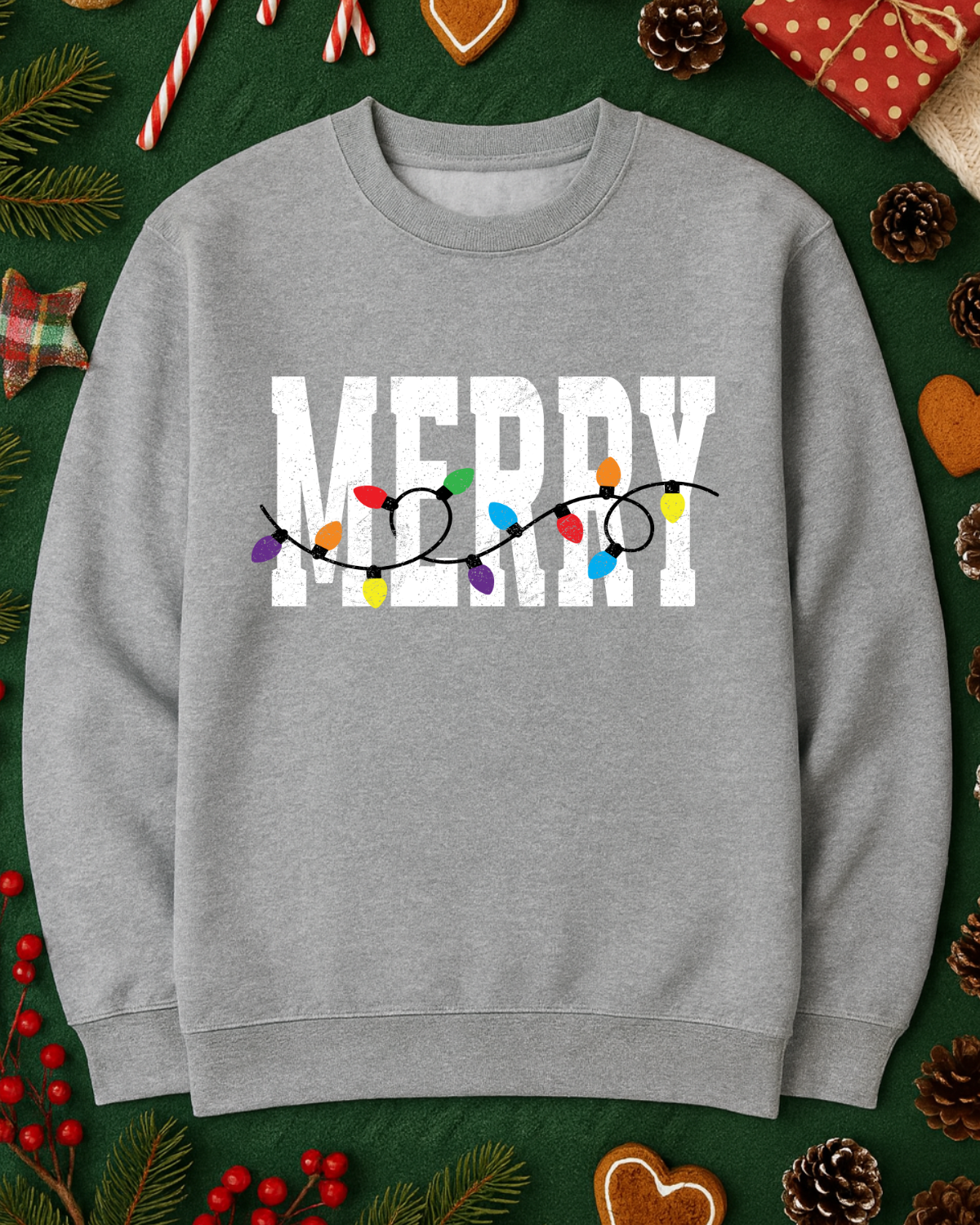 Bright & Merry Christmas Graphic Top (5 Shirt Options)