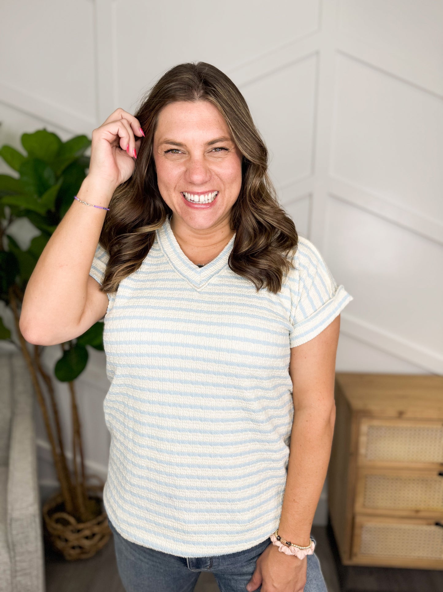 Reg/Plus- Striped Bliss Top