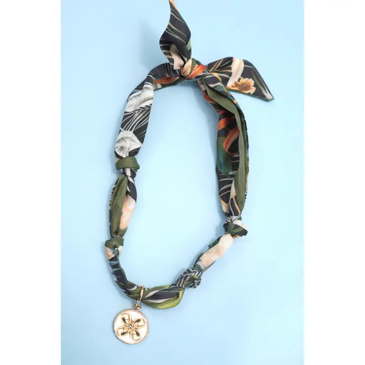 Handcrafted Scarf Interchangeable Charm Necklace