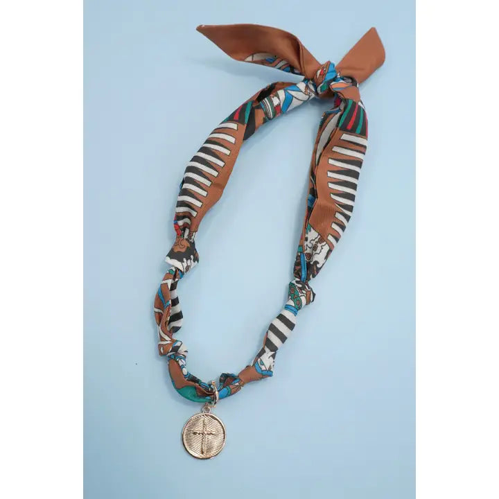 Handcrafted Scarf Interchangeable Charm Necklace