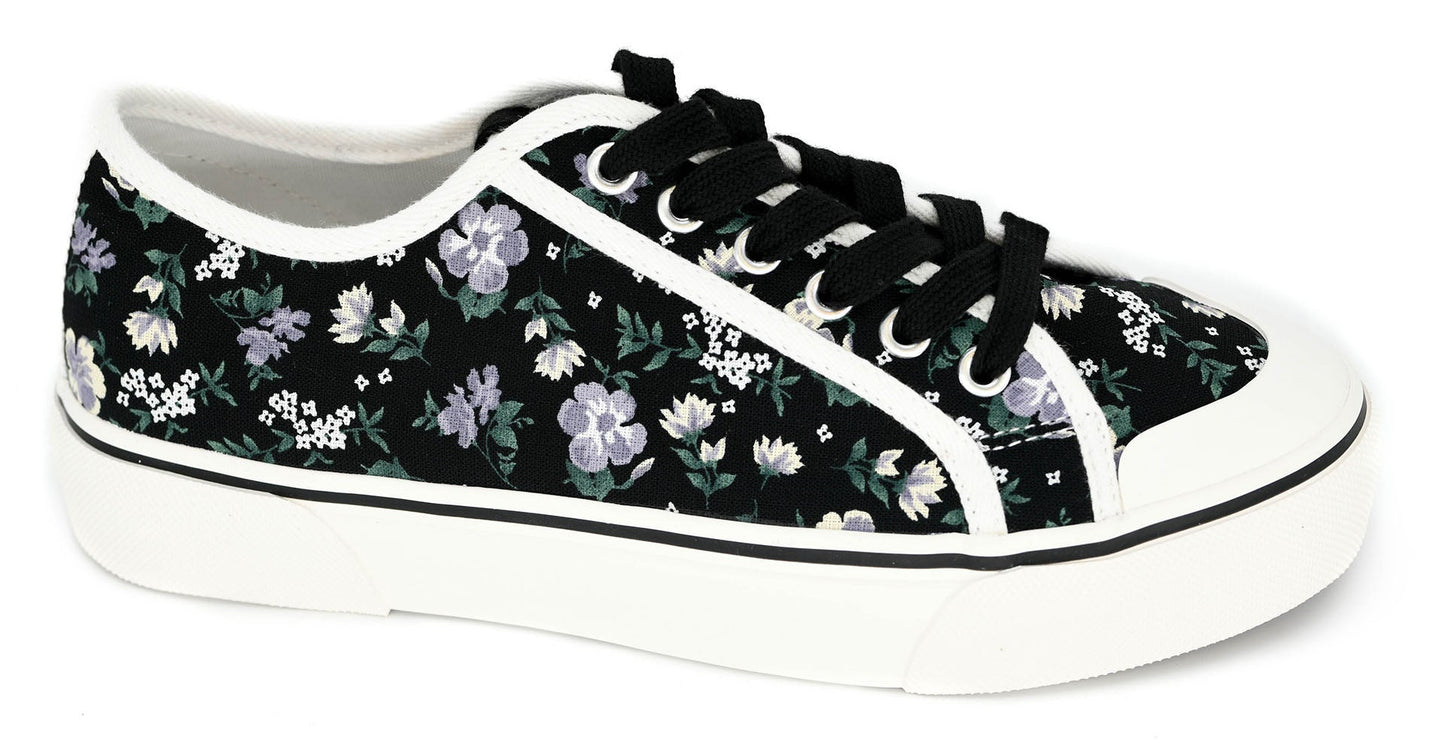 Black Floral Waiting List Shoe By Corky's