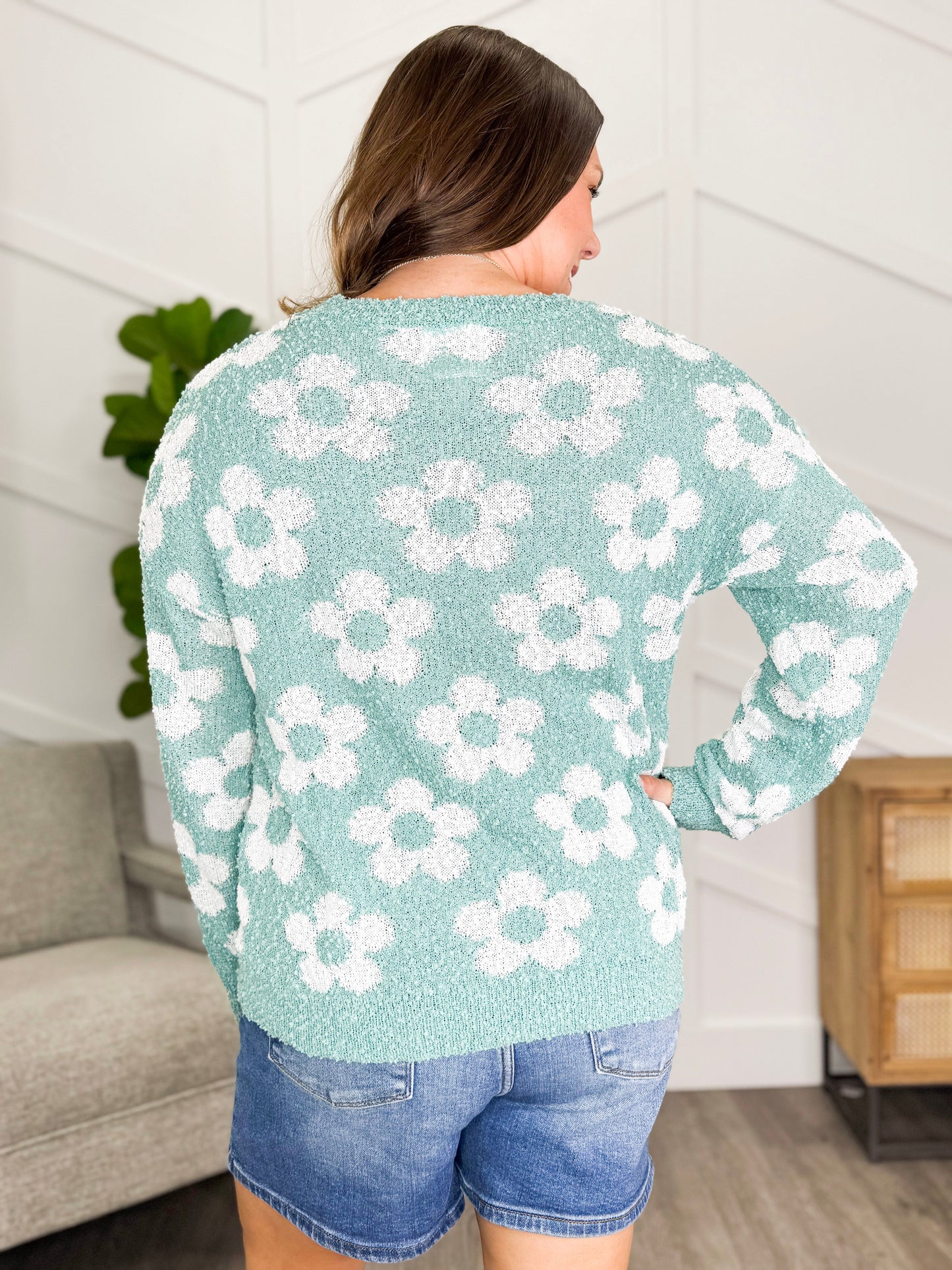 Libby Popcorn Floral Lightweight Sweater