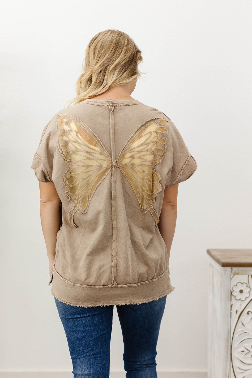 Morgan Mineral Wash Butterfly Detail Top ( Assorted)