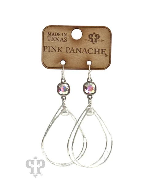 Silver Teardrop Earring by Pink Panache