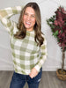 Reg/Plus-Plaid Crush Mesh Top