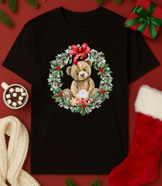 Teddy Bear Wreath Tee or Sweatshirt