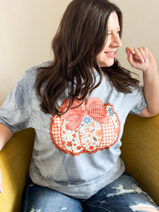 Quilted Pumpkin Color Blast Tee