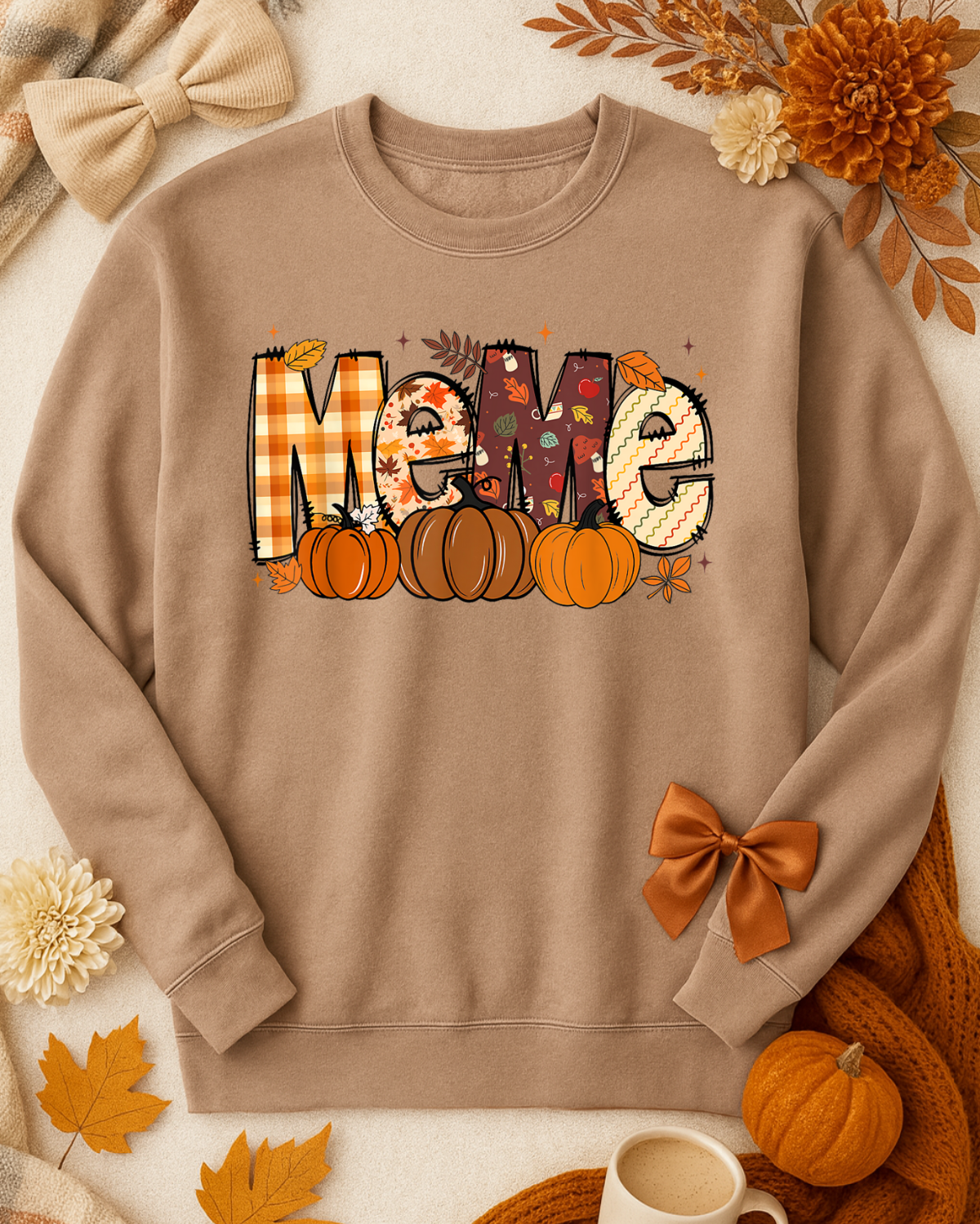 Brown Fall Customizable Mama Sweatshirt