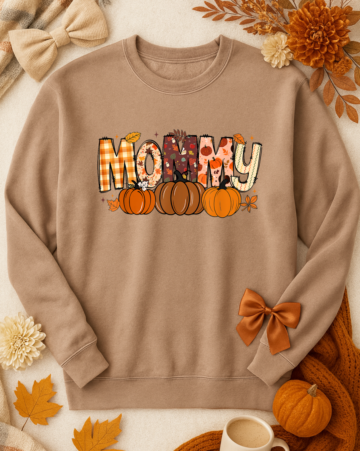 Brown Fall Customizable Mama Sweatshirt
