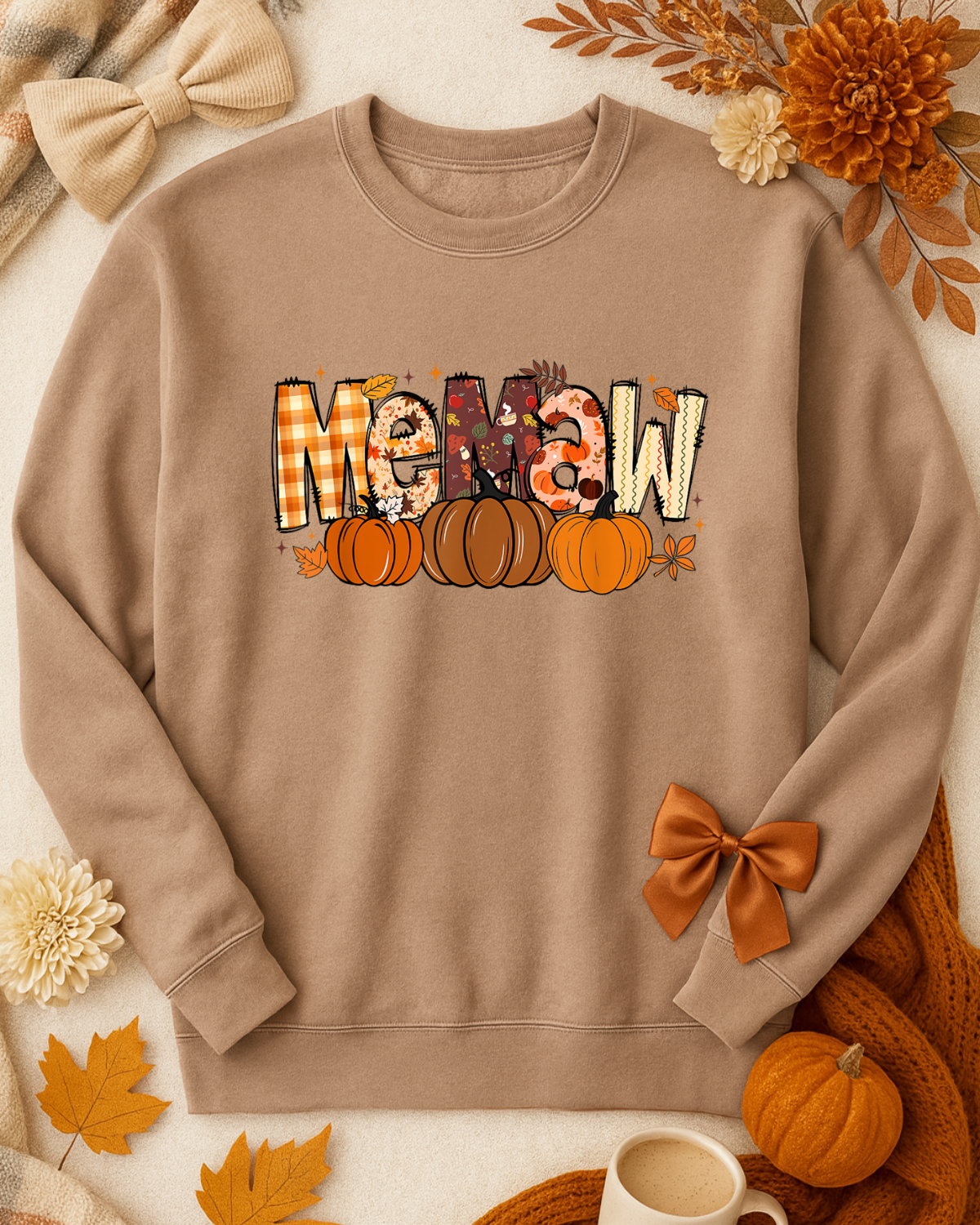 Brown Fall Customizable Mama Sweatshirt