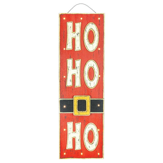 Ho Ho Ho Wooden Light Up Hanger