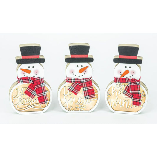 Snowman Cutout Light Up Tabletop