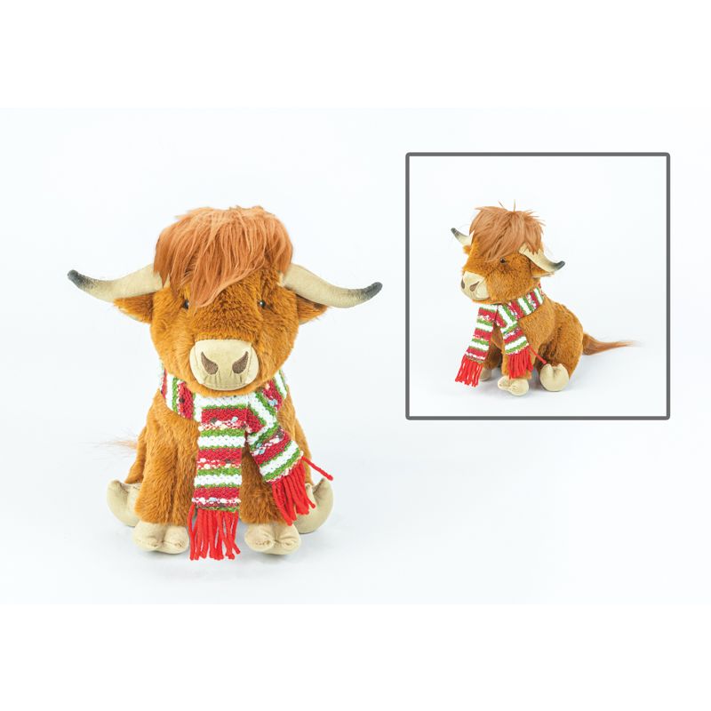 Highland Cow Sitter W/ Scarf