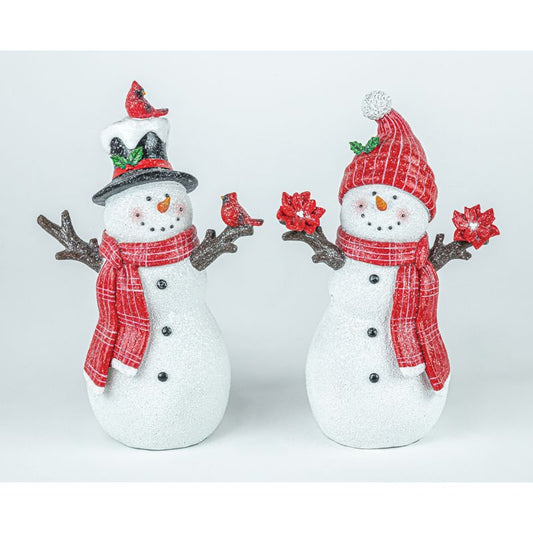 Winter Poinsettia Cardinal Snowman