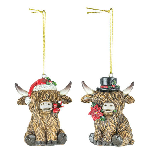 Christmas Highland Cow Ornaments