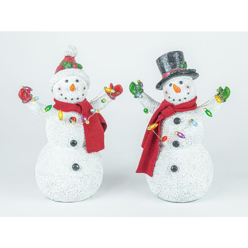 Christmas Lights Snowman Tabletop Sitter