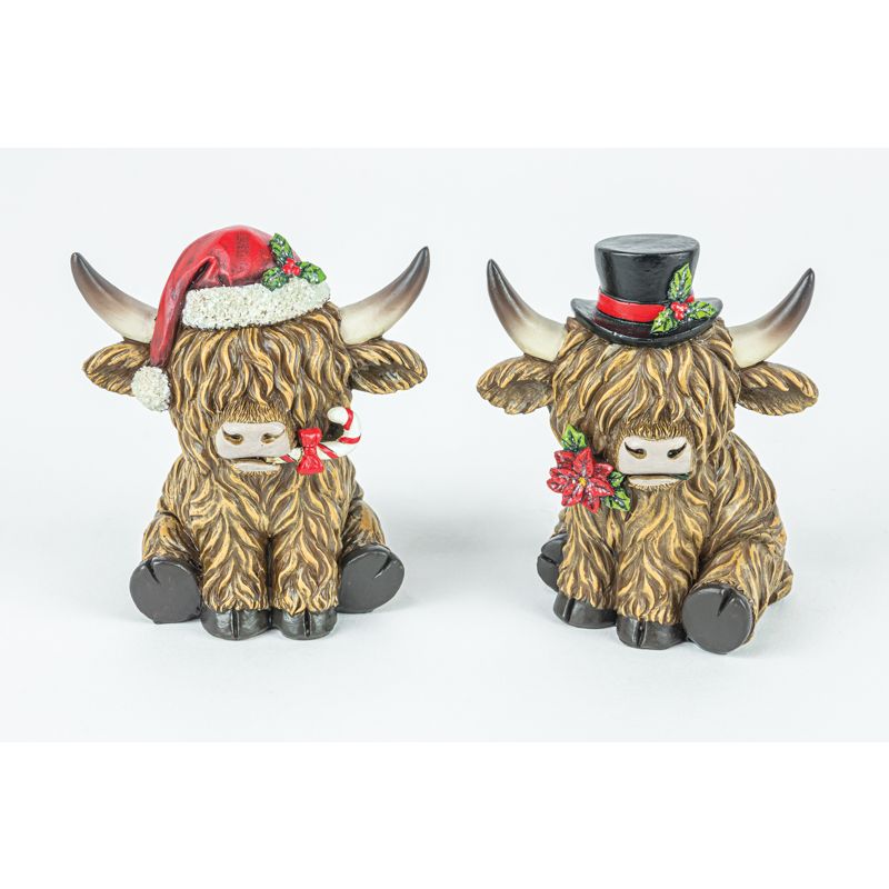 Christmas Highland Cow Sitter