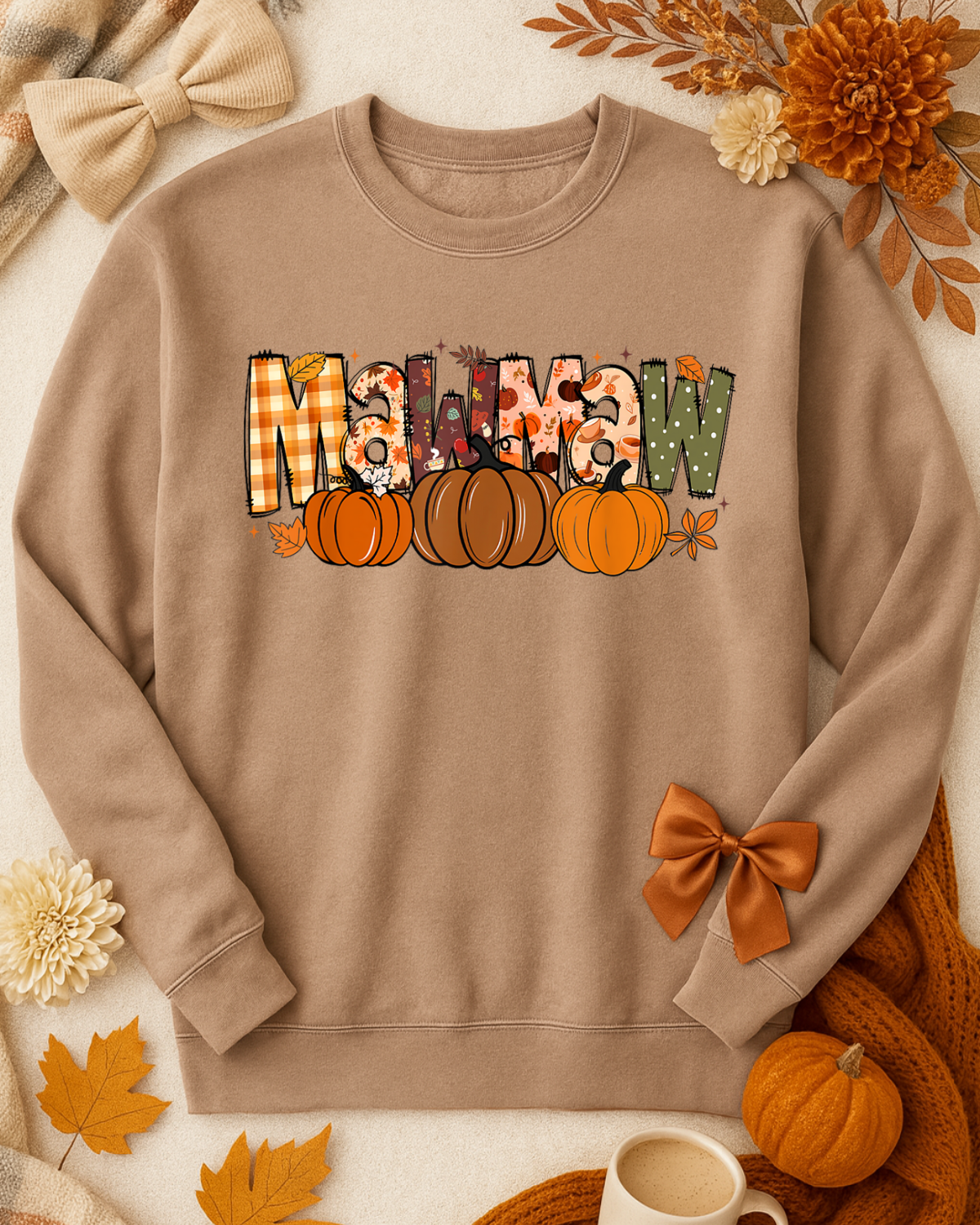 Brown Fall Customizable Mama Sweatshirt