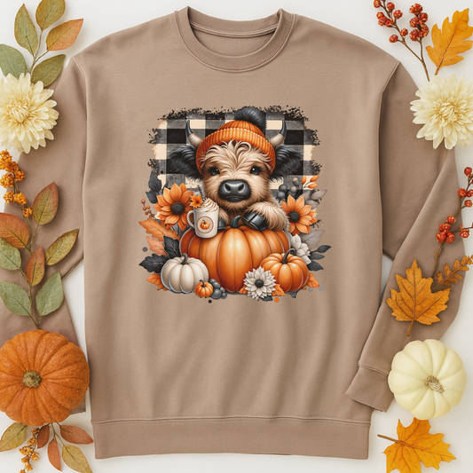 Fall Highland Cow Graphic Crewneck