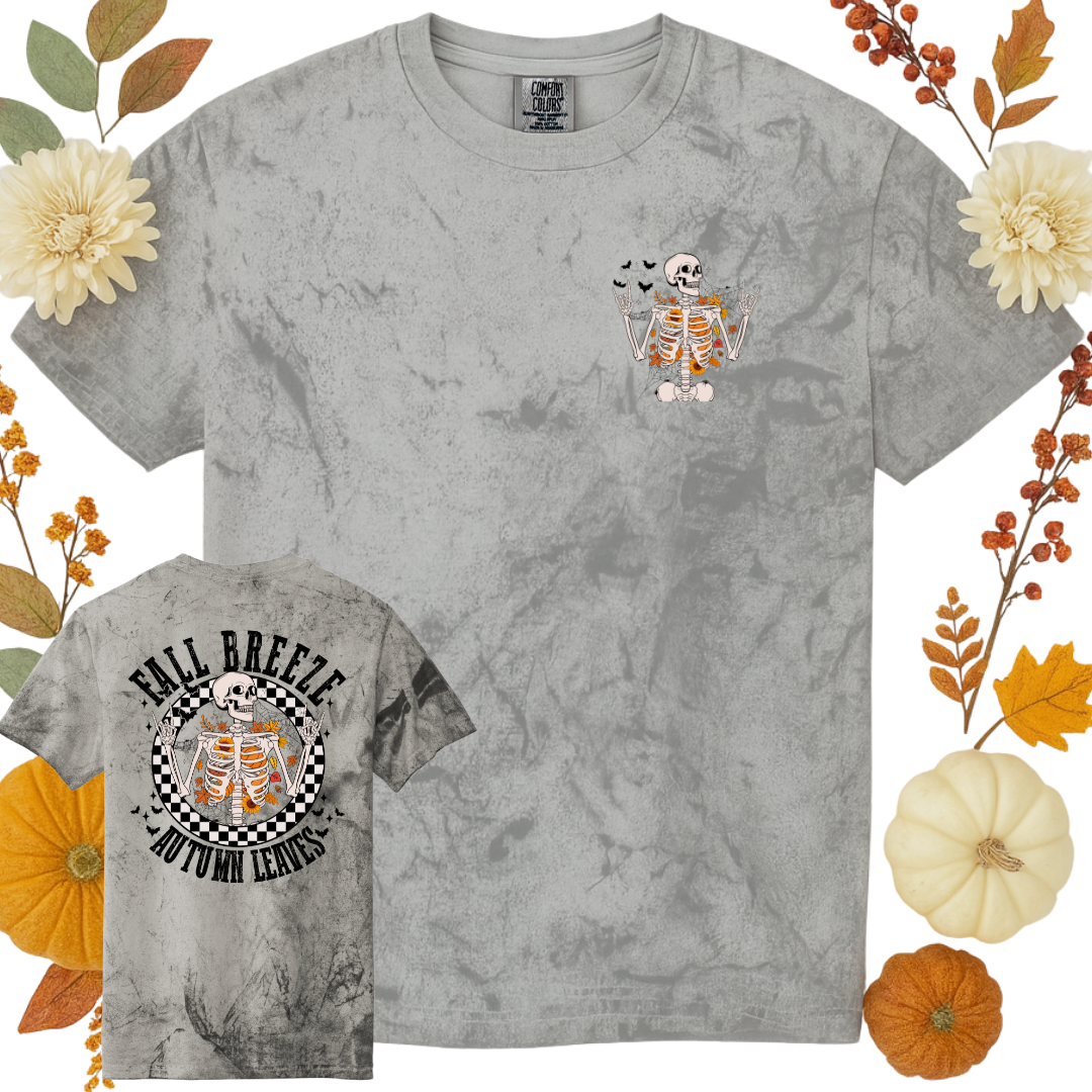 Fall Breeze Autumn Leaves Tee (front & back)