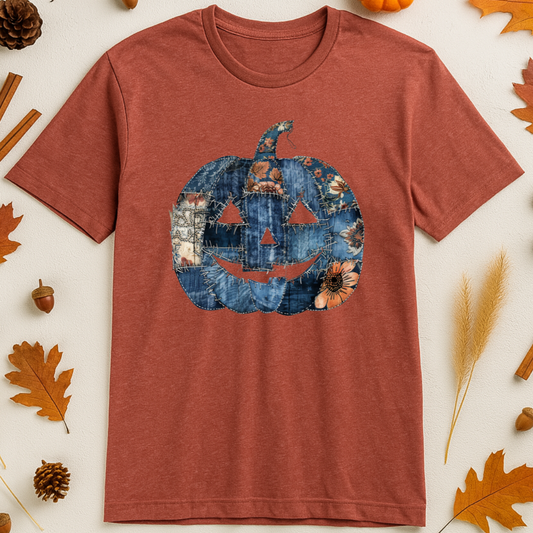 Denim Patch Jack-O-Lantern Tee