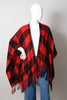 One Size- Buffalo Check Tassel Poncho