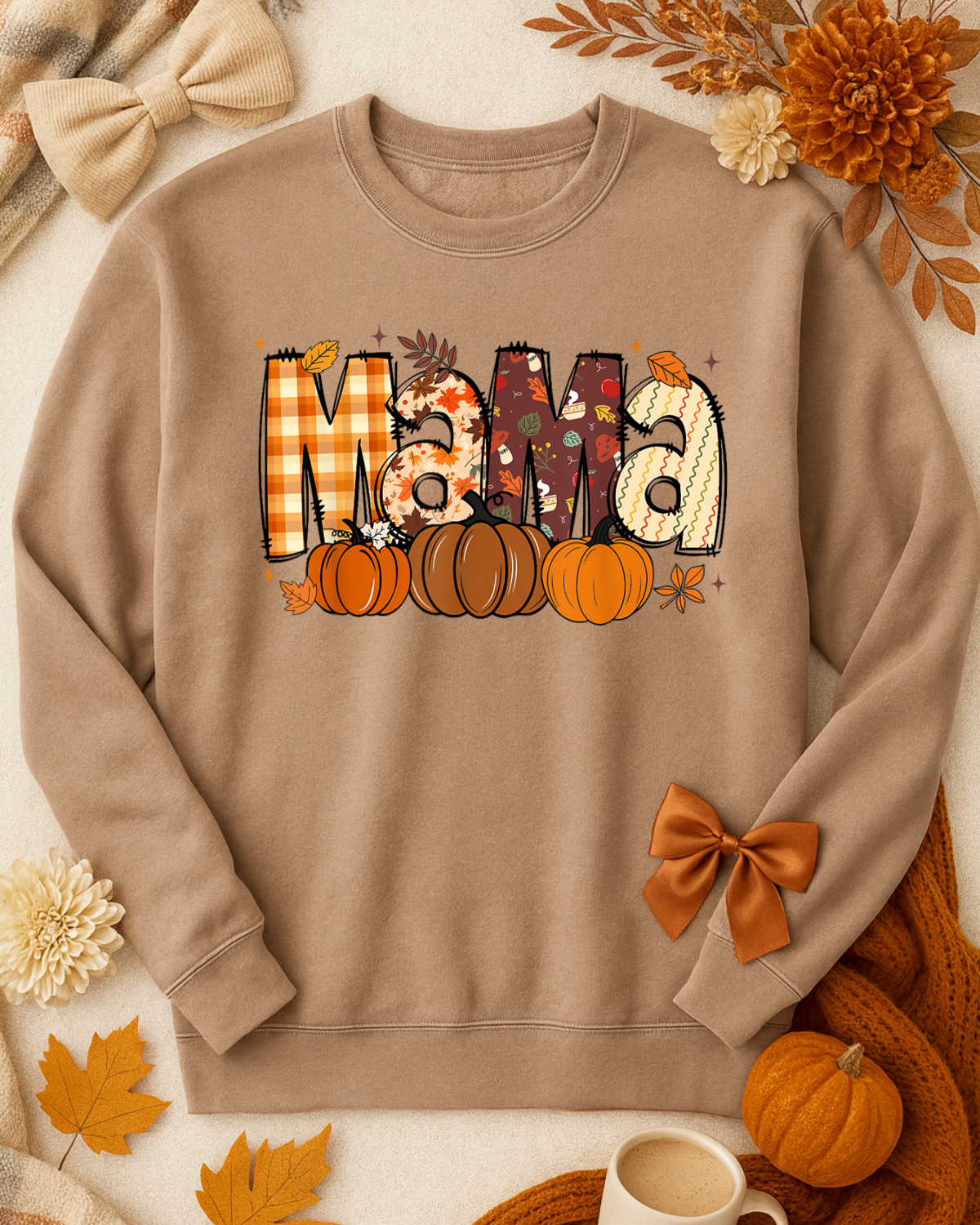 Brown Fall Customizable Mama Sweatshirt