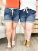 Dark Wash High Waist Cuff Jogger Shorts By Judy Blue