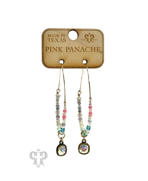 Multi-Colored Oval  Hoop Earring by Pink Panache