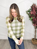 Reg/Plus-Plaid Crush Mesh Top